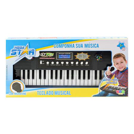 Teclado Piano Musical Infantil Eletrônico 37 Teclas com Microfone - Barra  Rey