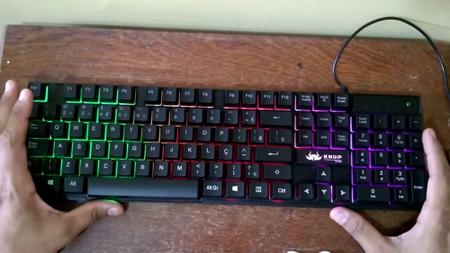 Imagem de Teclado Semi Mecanico Gamer Usb Pc KP-2059 Luminoso