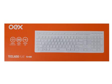 Imagem de Teclado slim usb branco oex tc 300 teclado com fio para pc