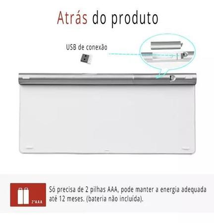 Imagem de Teclado Usb Sem Fio Português Brasil Abnt2 Com Mouse Premium