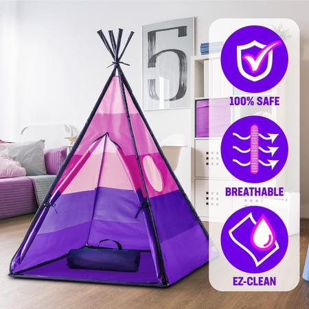 Imagem de Teepee Tent USA Toyz Happy Hut para crianças em ambientes fechados com bolsa de armazenamento