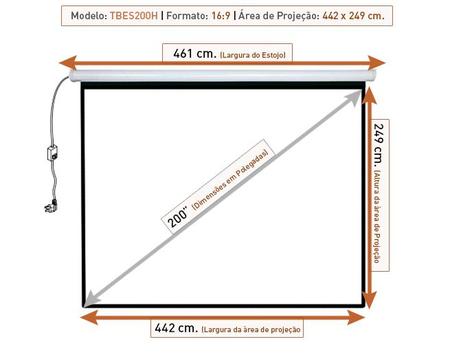 Imagem de Tela de Projeção Elétrica Tbes200h (442 x 249 cm) 110V