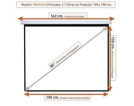 Imagem de Tela de Projeção Retrátil Manual Tbms060 (150 x 150 cm)