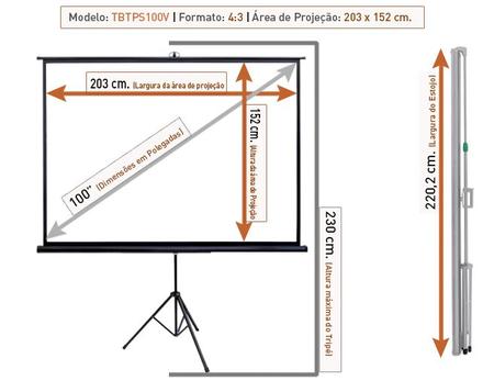 Imagem de Tela de Projeção Tripé Tbtps100v (203 x 152 cm)