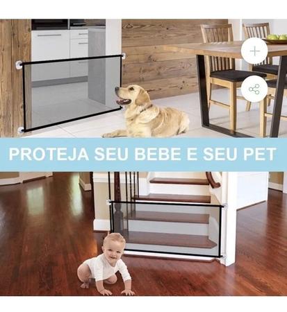 Imagem de Tela Grade Proteção De Porta P/ Cachorro Pet Dog Gato Bebê Criança Rede Isolamento Cerca Casa