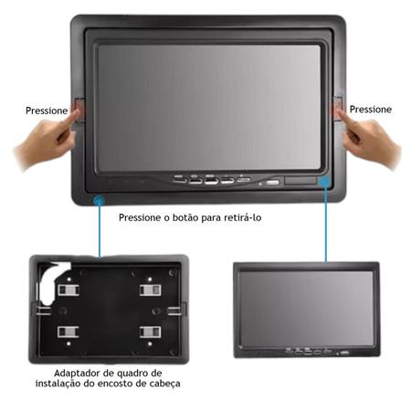 Imagem de Tela LCD 7" Portátil Monitor Veicular Digital E73