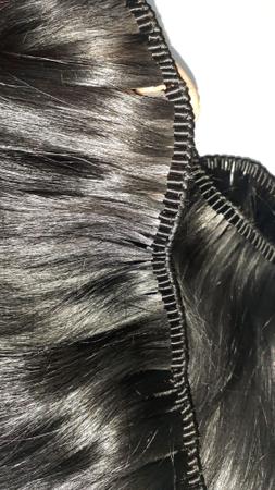 Imagem de Tela manual cabelo humano preto 100g 65cm pontas cheias