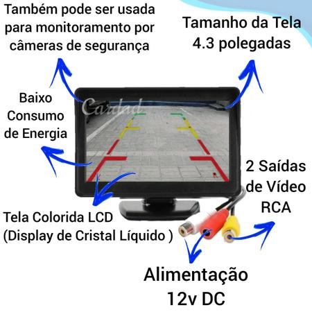 Imagem de Tela Monitor Lcd Van Caminhão Ônibus 1 Câmera Ré infravermelho