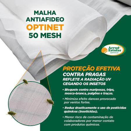 Imagem de Tela Mosquiteiro Antiafideo Optinet Estufa 50 Mesh 2,6X9m