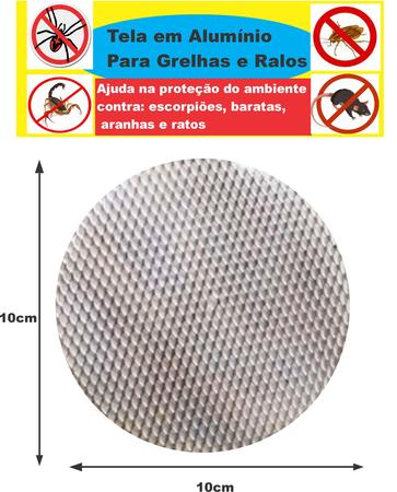 Tela Para Ralo Redonda 10x10 Cm Anti-inseto Ralo Abre/fecha