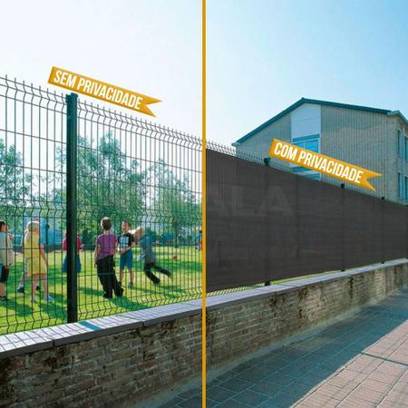 Tela Privacidade Preta Ck200 2.5x2 Metros Com Acabamento Cerca de Proteção Shade 200 G/m2 - CIKALA Imagem de Tela Privacidade Preta Ck200 2.5x2 Metros Com Acabamento Cerca de Proteção Shade 200 G/m2