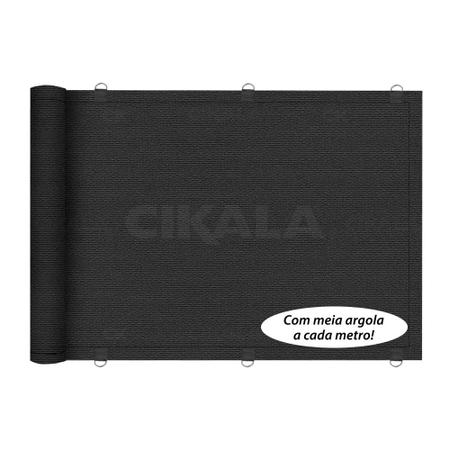 Tela Privacidade Preta Ck200 2.5x2 Metros Com Acabamento Cerca de Proteção Shade 200 G/m2 - CIKALA Imagem de Tela Privacidade Preta Ck200 2.5x2 Metros Com Acabamento Cerca de Proteção Shade 200 G/m2
