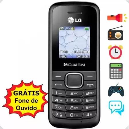 Imagem de Telefone Celular LG Antigo Simples Para Idosos E Rural, Dual