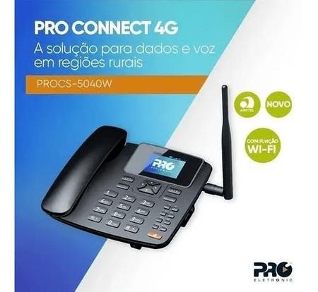 Imagem de Telefone Celular Rural de Mesa 4g 7 Bandas Internet Wifi Proeletronic Procs-5040w