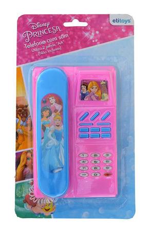 Celular Brinquedo Flip Princesa Disney Rosa Azul