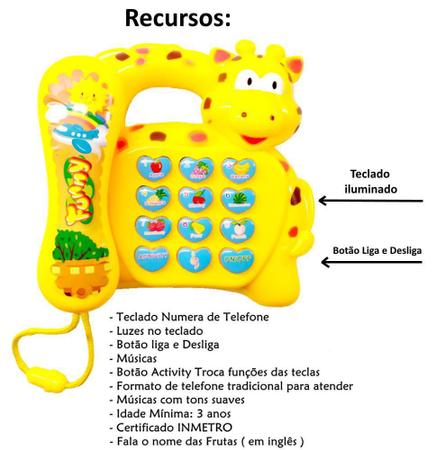 Imagem de Telefone Musical De Girafa Bebê Brinquedo Piano Infantil