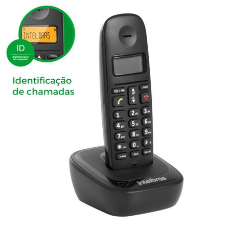 Imagem de Telefone Sem Fio Digital com Ramal Intelbras TS 2512 Preto display luminoso, Identificação de Chamadas, Bivolt