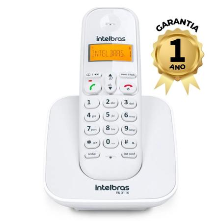 Imagem de Telefone Sem Fio Digital + Ramal Adicional Intelbras TS 3112 - Branco