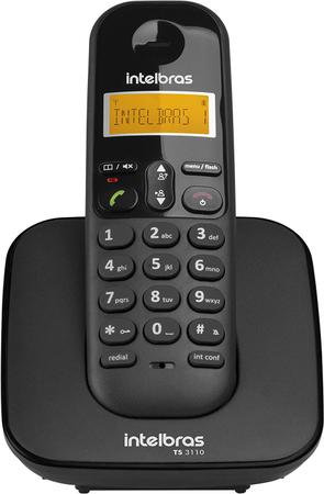 Imagem de Telefone sem fio intelbras com identificador de chamada ts3110  preto