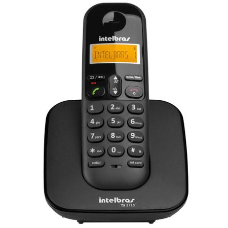 Imagem de Telefone sem Fio Intelbras TS 3110 com Display luminoso, Identificador de Chamada e Tecnologia DECT 6.0 - Preto