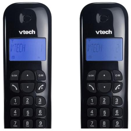 Imagem de Telefone Vtech VT680 MRD2 Sem Fio Digital Id. Chamadas Combo Base + Ramal Preto