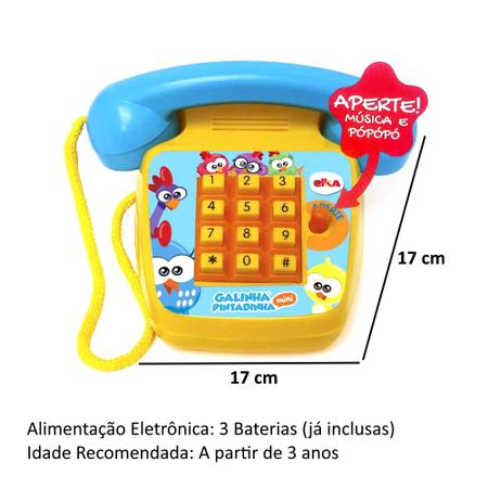 Imagem de Telefoninho Musical Galinha Pintadinha Infantil p Bebês Elka