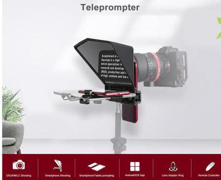 Imagem de Teleprompter para SmartPhone Desview T2 Portátil com Visor HD para DSLR e Mirrorless