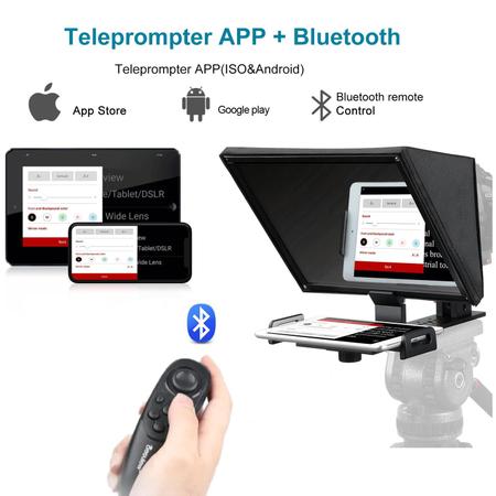 Imagem de Teleprompter Portátil Desview T12 Dobrável para Câmeras, SmartPhones e Tablets