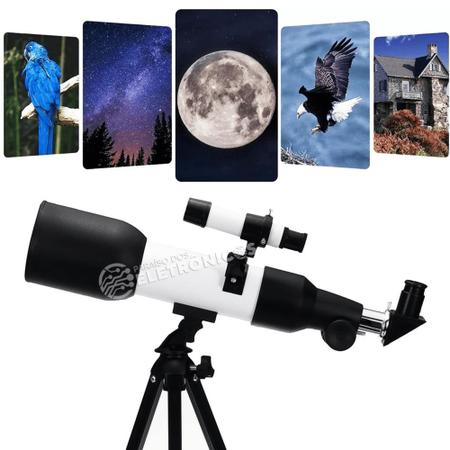 Imagem de Telescópio + Tripé Astronômico Refrator Luneta Zoom Até 90x Fácil de Montar F36060