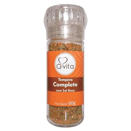 Tempero Completo Com Sal Rosa E Moedor Q-Vita 60G (6 Vidros) Imagem de Tempero Completo Com Sal Rosa E Moedor Q-Vita 60G (6 Vidros)