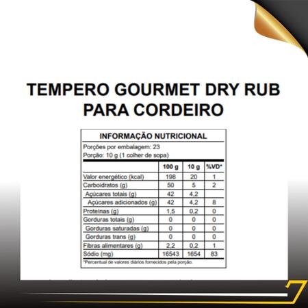 Imagem de Tempero Gourmet Dry Rub para Cordeiro 230g
