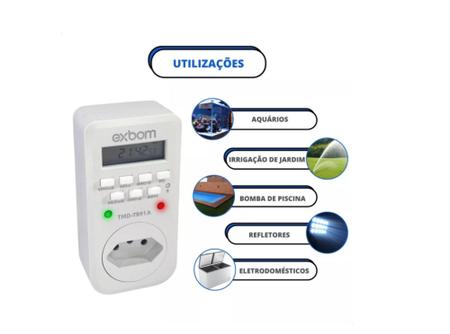 Imagem de Temporizador Digital Bivolt 110/220 Timer P/ Aquário Piscina - Exbom