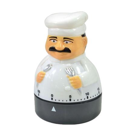 Imagem de Temporizador Timer Cozinha Manual Formato Cozinheiro 60 Min