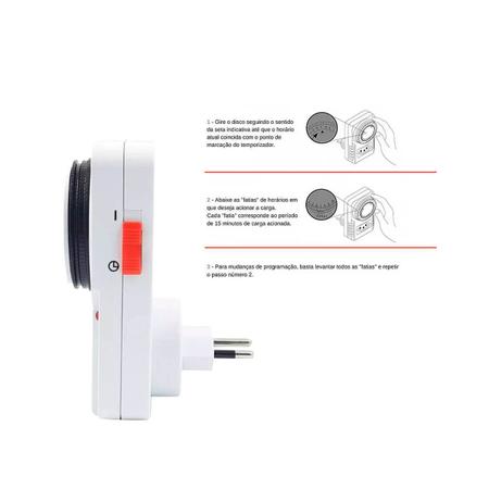 Imagem de Temporizador/Timer Mecanico De Tomada 110v/220v Analógico