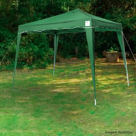 Imagem de Tenda Gazebo 3X3 Metros Sanfonada Articulada Dobrável Barraca Camping Praia Verde Com Bolsa