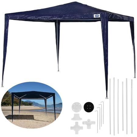 Imagem de Tenda Gazebo Barraca Praia 3x3 M de Encaixe em Rafia Azul  Mor 