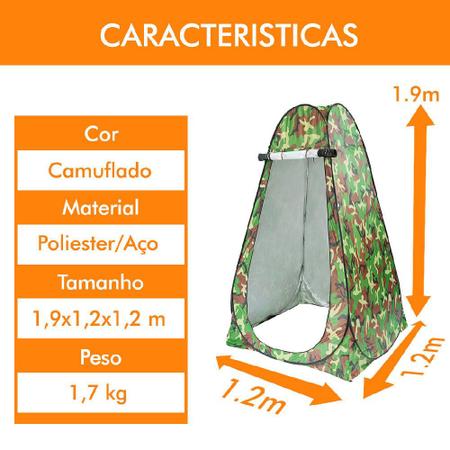 Imagem de Tenda Pop Up Automatica portatil Banheiro Camping Camuflada