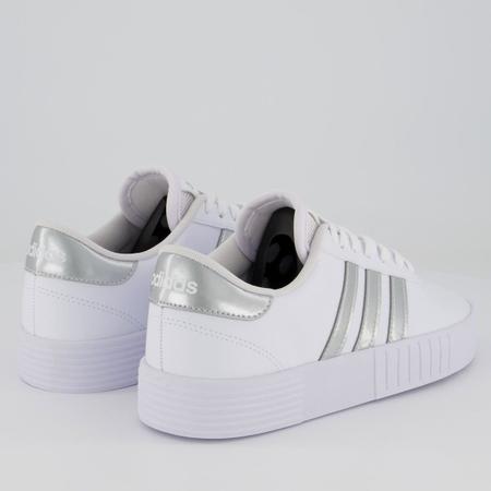 Tenis adidas feminino branco e prata sales
