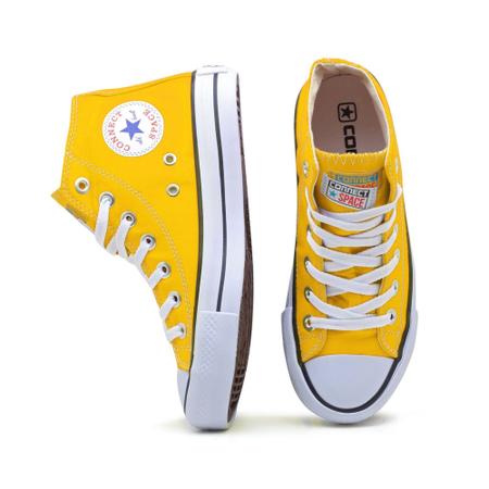 All star de hot sale cano alto amarelo