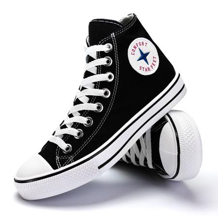 ALL STAR CANO ALTO PRETO ZEBRA 1024-16-438 - Lara Flor Calçados