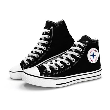 ALL STAR CANO ALTO PRETO ZEBRA 1024-16-438 - Lara Flor Calçados