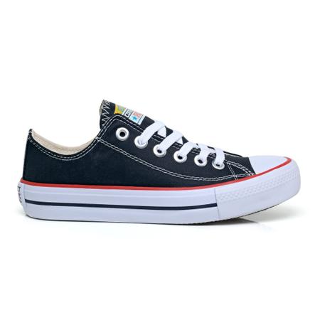 Tênis Converse All Star Preto lona Feminino e Masculino sola baixa