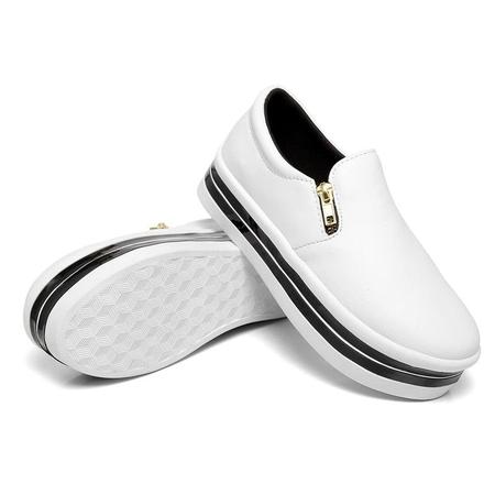 Imagem de Tênis Anabela Slip On Plataforma Feminino Conforto SPF