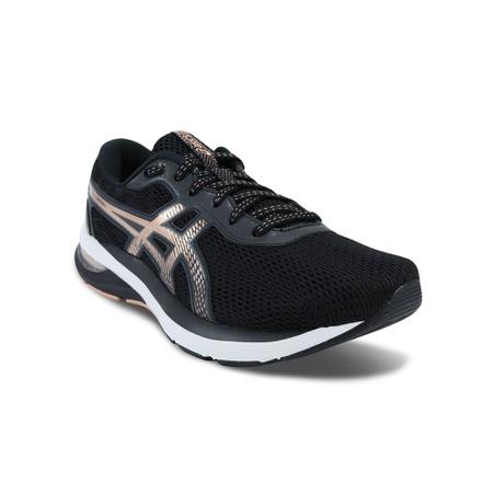 Imagem de Tênis ASICS GEL-Shogun 6 - Feminino - Preto com Branco e Dourado