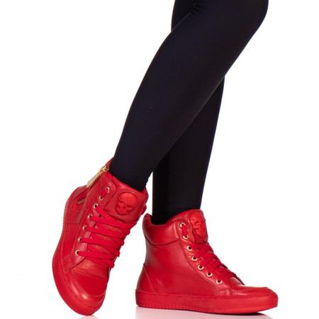 Tenis botinha feminino couro 2025