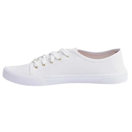 Imagem de Tenis Branco Moleca Feminino Casual Solado Baixo Liso Basico 5296.510