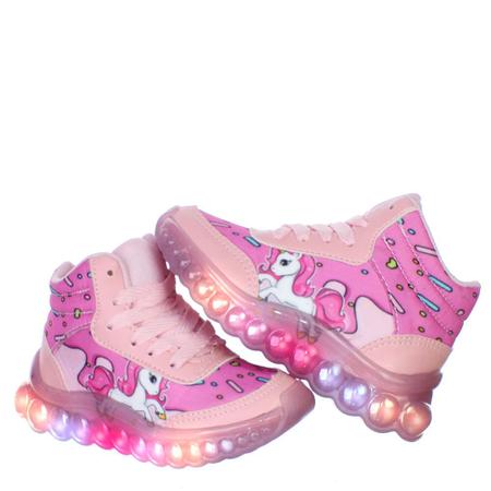 Sapatinho Tenis Hello Kitty com LED para Meninas de 1 a 5 Anos