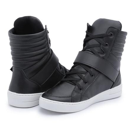 T nis Cano Alto Feminino Botinha Fitness Almofadado Preto Tenehi