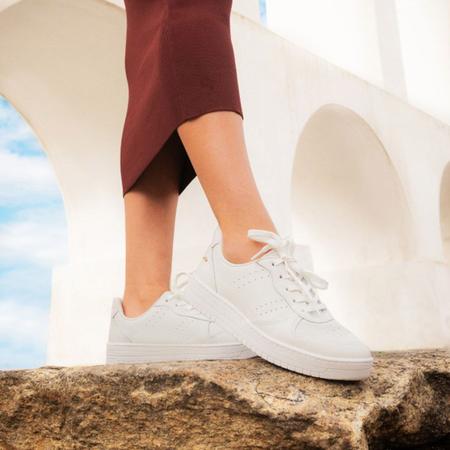 Tenis flatform couro best sale branco
