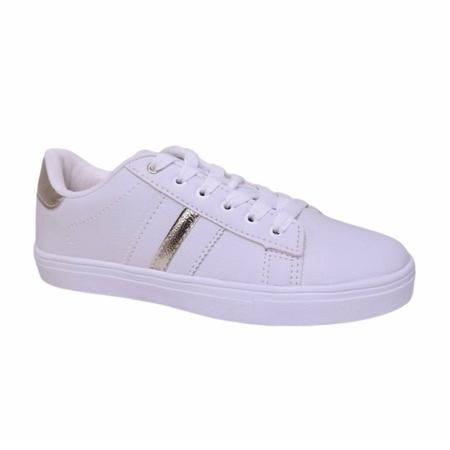 Imagem de Tenis Casual Feminino Kassia Camargo 1050181 Branco/ Ouro